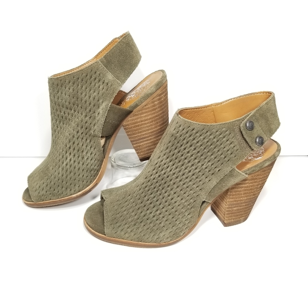 Vince Camuto Leather Open-Toe Healed Bootie Sz 5.5M